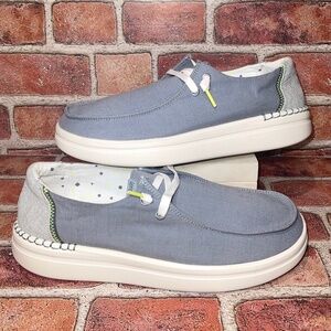 New Hey Dude Wendy Rise Chambray Abyss Blue Comfort Lightweight Shoes Size 11